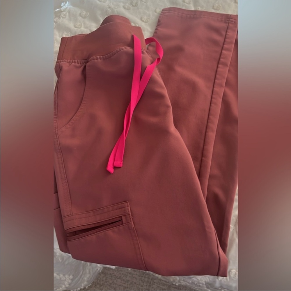 Pink Scrub Pants With Drawstring - image 1